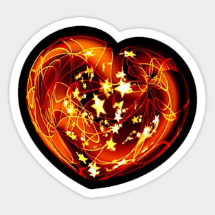 Christmas Golden Heart Decorations Sticker